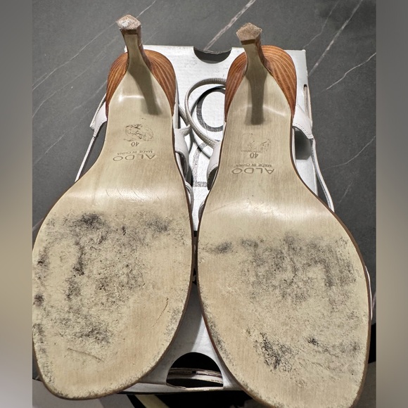 ALDO White high heels sandals Size 9.5 or40 - Picture 5 of 9